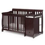 Storkcraft Portofino 5 in 1 Standard Size Crib with Drawers + Changing Table - Espresso- Mattress Sold Separately .