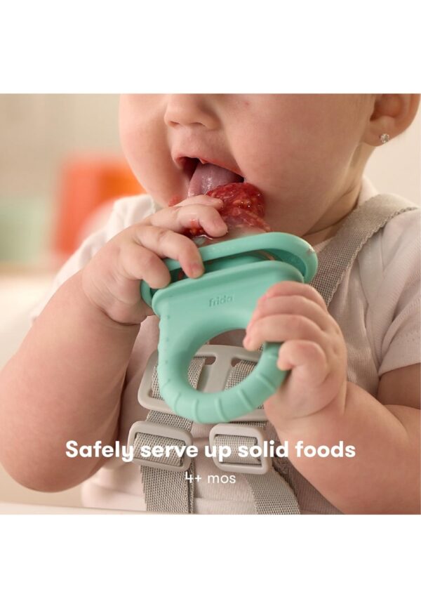 Frida Baby Push Pop Feeder, Baby Fruit Feeder, Baby Fruit Food Pacifier to Safely Introduce New Foods, Fresh + Frozen Food Silicone Feeder for Babies, BPA Free - Image 4