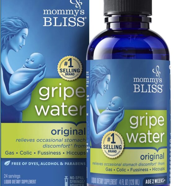 Mommy's Bliss Gripe Water Original, Infant Gas & Colic Relief, Gentle & Safe, 2 Weeks+, 4 Fl Oz (Pack of 1)