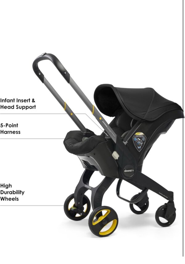 Doona Car Seat & Stroller, Nitro Black - All-in-One Travel System - Image 3