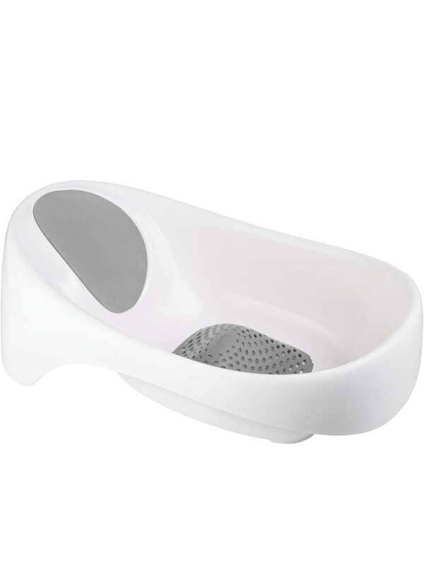 Boon Soak 3 Stage Baby Bathtub - Baby Bath Tub with Three Support Positions for Newborn to Toddlers - Color Changing Drain Plug for Ideal Bath Temperature - Gray - Ages 0 to 18 Months and Up