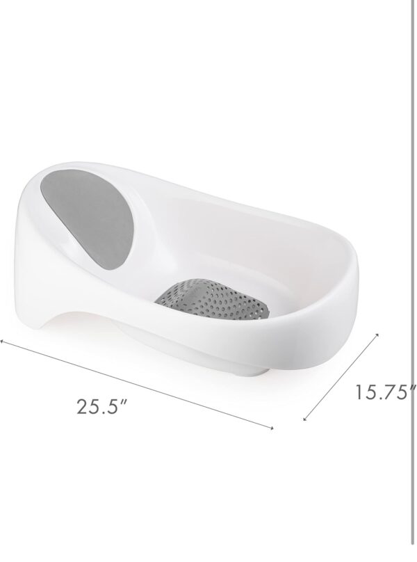 Boon Soak 3 Stage Baby Bathtub - Baby Bath Tub with Three Support Positions for Newborn to Toddlers - Color Changing Drain Plug for Ideal Bath Temperature - Gray - Ages 0 to 18 Months and Up - Image 2