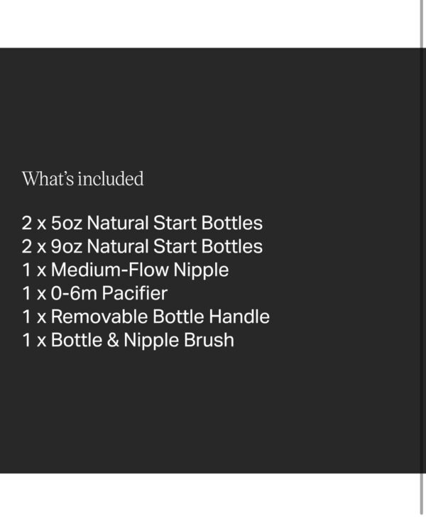 Tommee Tippee Natural Start Baby’s First BPA Free Bottle 8 Piece Set, 2 x 5oz and 2 x 9oz Anti-Colic Bottles, Slow and Medium Flow Nipples, 0-6 Month Pacifier, Clear - Image 3