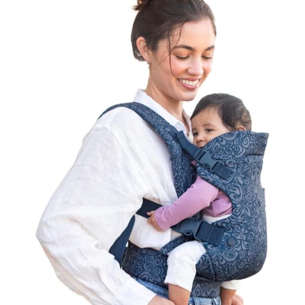 Infantino Flip Advanced 4-in-1 Baby Carrier - Ergonomic, Convertible, Face-in and Face-Out Front and Back Baby Carrier for Newborn to Toddler 8-32 lbs, Floral Navy