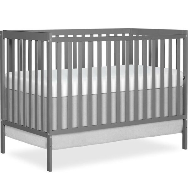 Dream On Me Synergy 5-In-1 Convertible Crib In Steel Grey, Greenguard Gold Certified- Crib Mattress Sold Separately