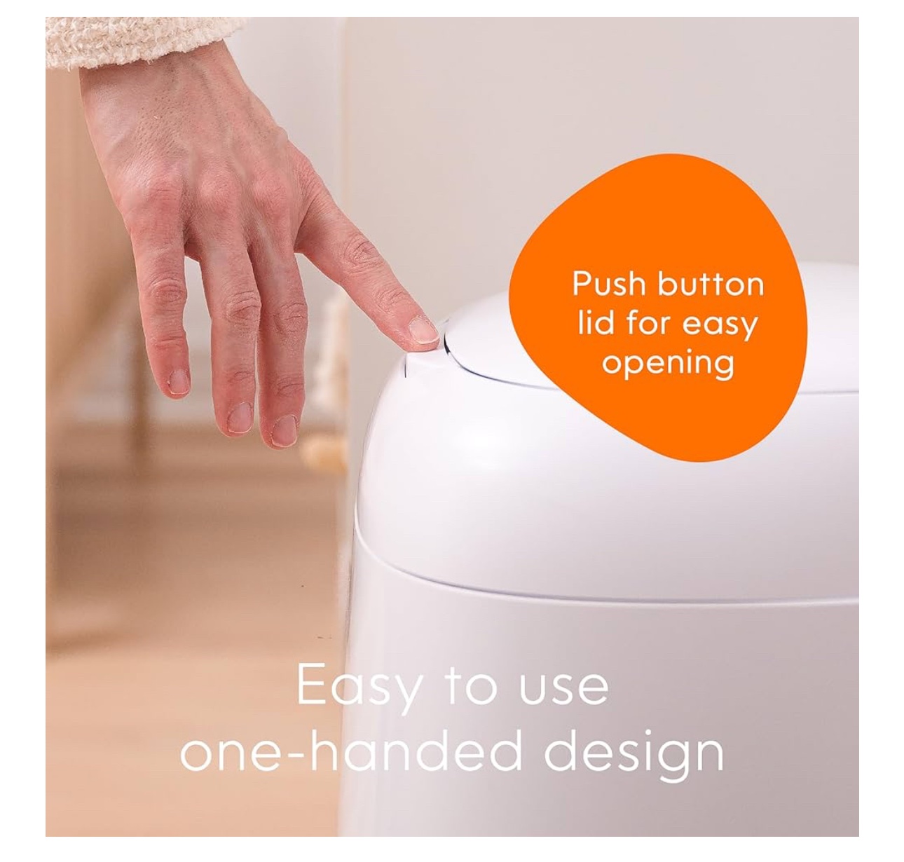 Diaper Genie Classic Pail Includes 1 Starter Square Refill That can Hold up to 165 - Pail itself Holds Up to 55 Newborn-Sized Diapers at any given time . - Image 6
