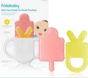 Frida Baby Silicone Teething Toys, 4-in-1 Teether for Babies & Infants, Teething Relief for 0-18 Months, Not-Too-Cold-to-Hold Baby Teether, BPA-Free