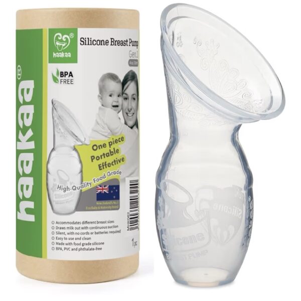 Haakaa Silicone Breastfeeding Manual Breast Pump Milk Pump 100% Food Grade Silicone BPA PVC and Phthalate Free | 4 oz Capacity
